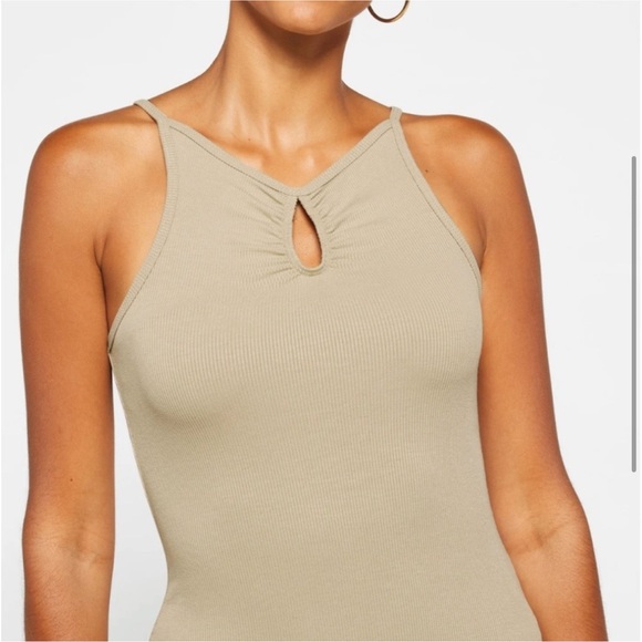 LNA Alsi Rib Mini Dress in Pale Khaki NWT - Picture 3 of 7